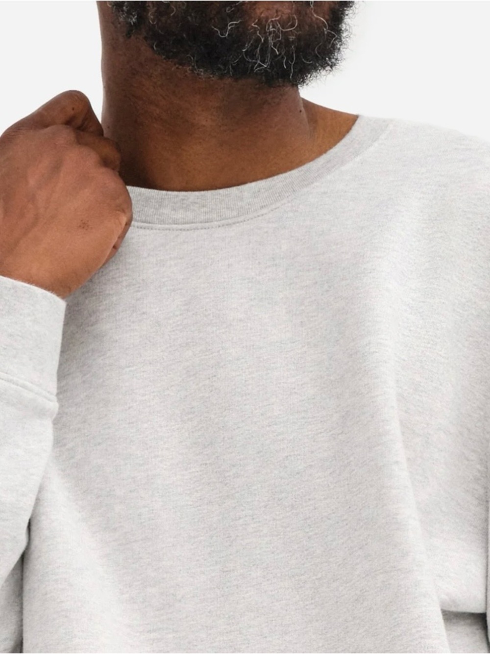 MATE the Label Men's Crewneck Sweater in Light Heather Gray